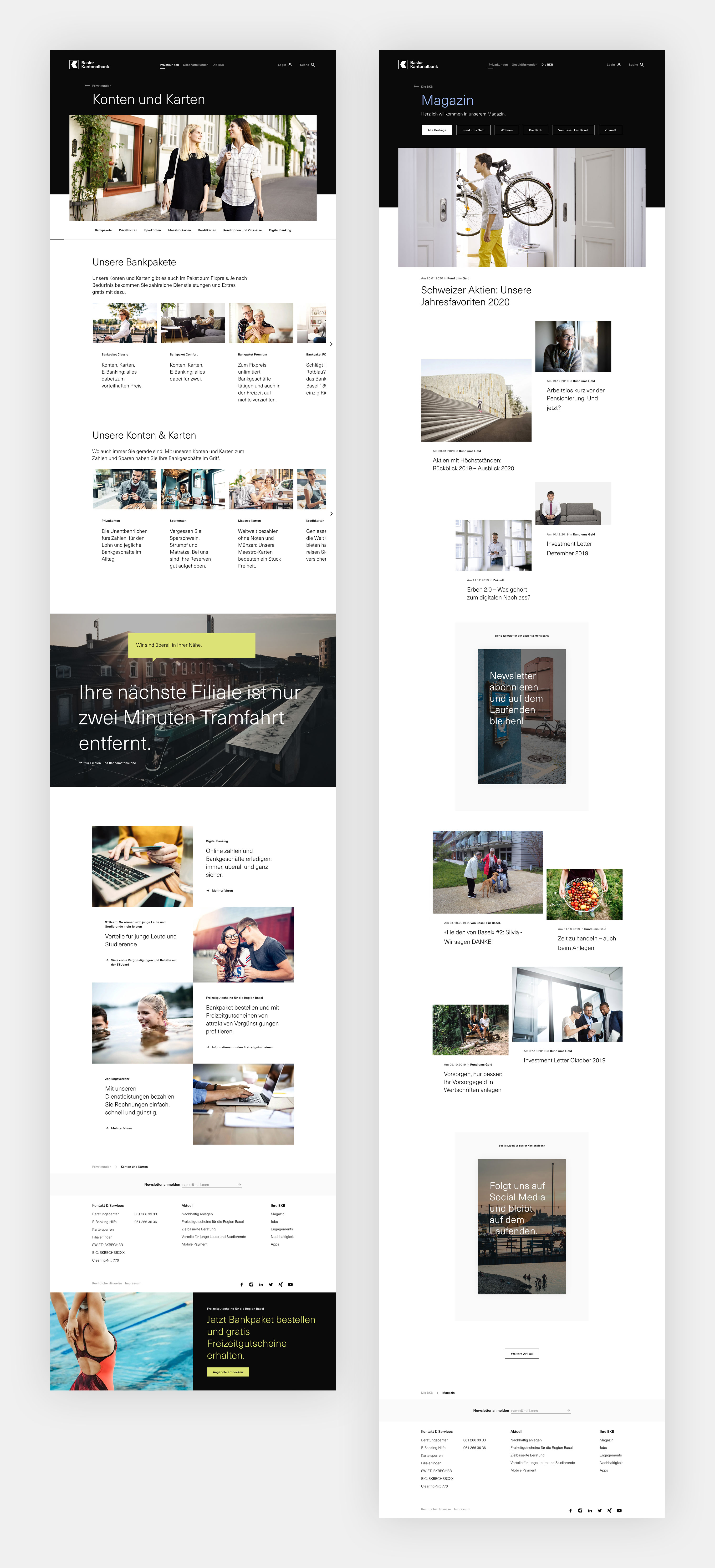BKB Website Website der BKB Basler Kantonalbank