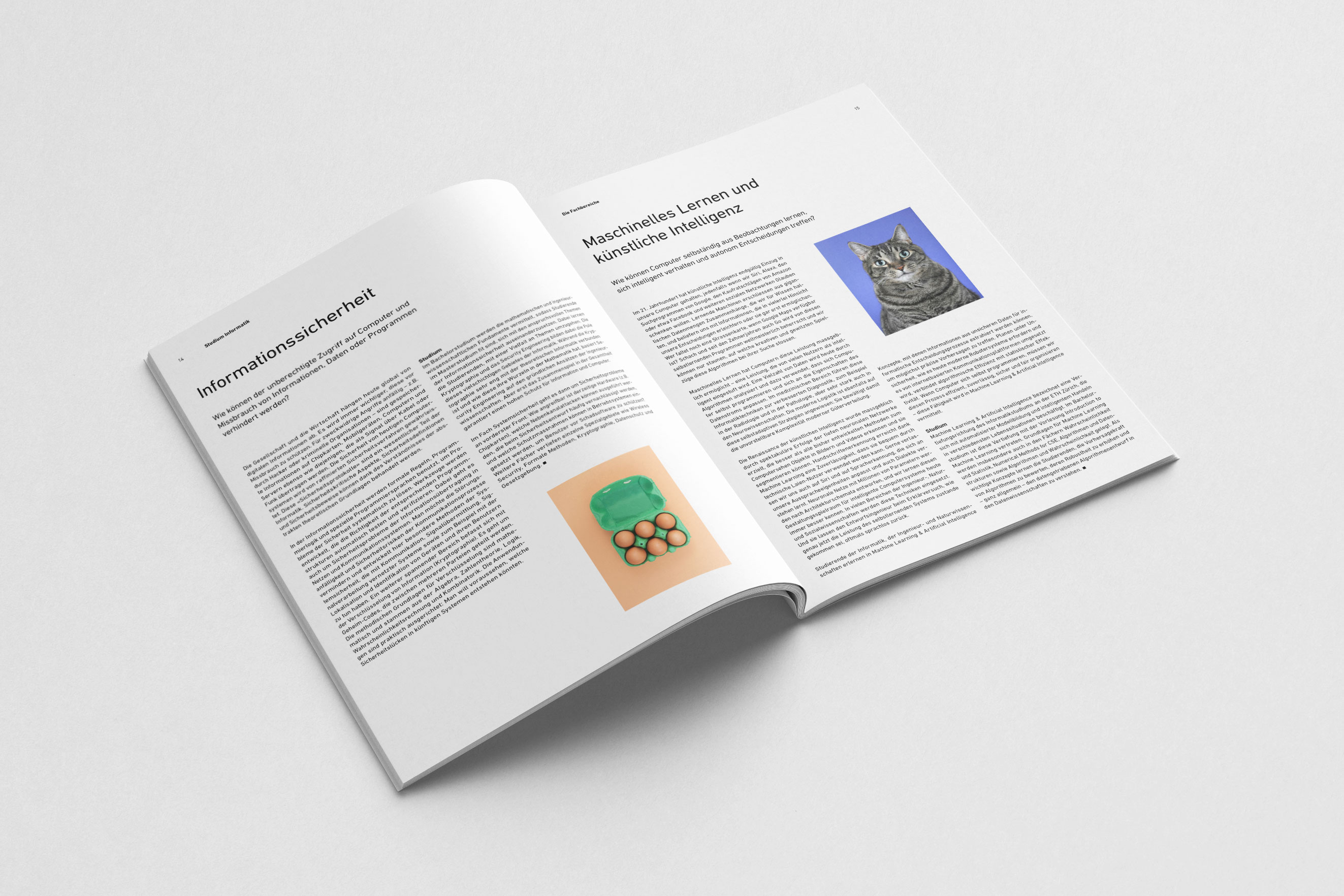 ETH Zurich, Department of Computer Science, brochure double-page ETH Zurich, Department of Computer Science, layout of a double-page in a brochure